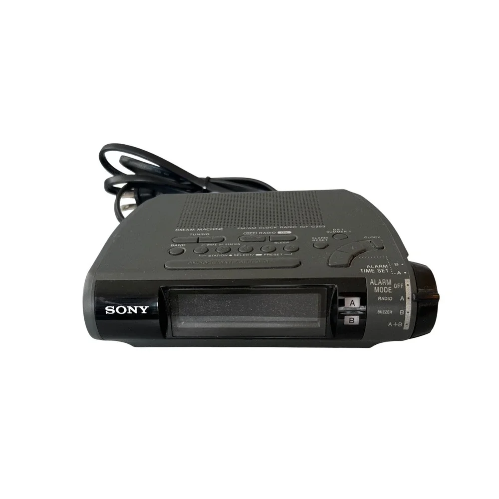 Sony Dream Machine ICF-C253 FM AM Clock Radio Dual Alarm Digital Tuner Grey